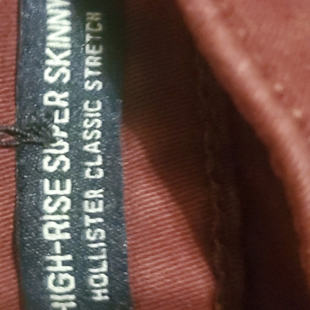 Hollister Burgundy Pants Womens Size 0 High-rise Super Skinny Classic Stretch - Picture 6 of 14